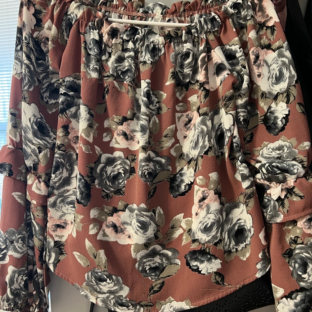 Off the shoulder flower top